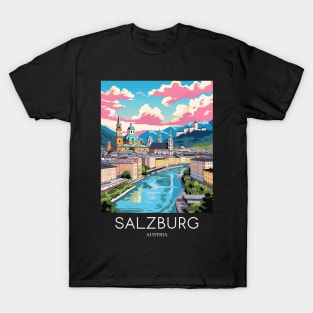 A Pop Art Travel Print of Salzburg - Austria T-Shirt